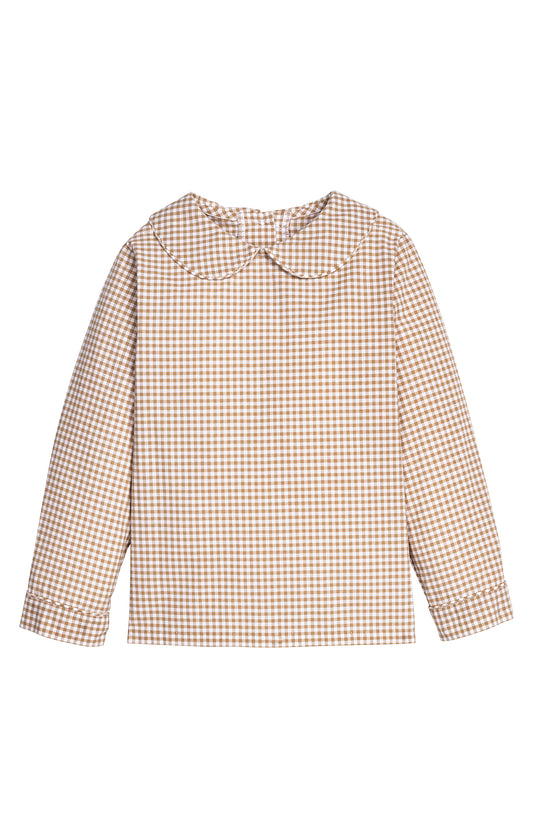 Peter Pan Shirt Khaki Gingham