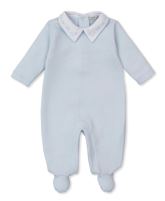 Sweet Homecoming Jacquard Footie Light Blue