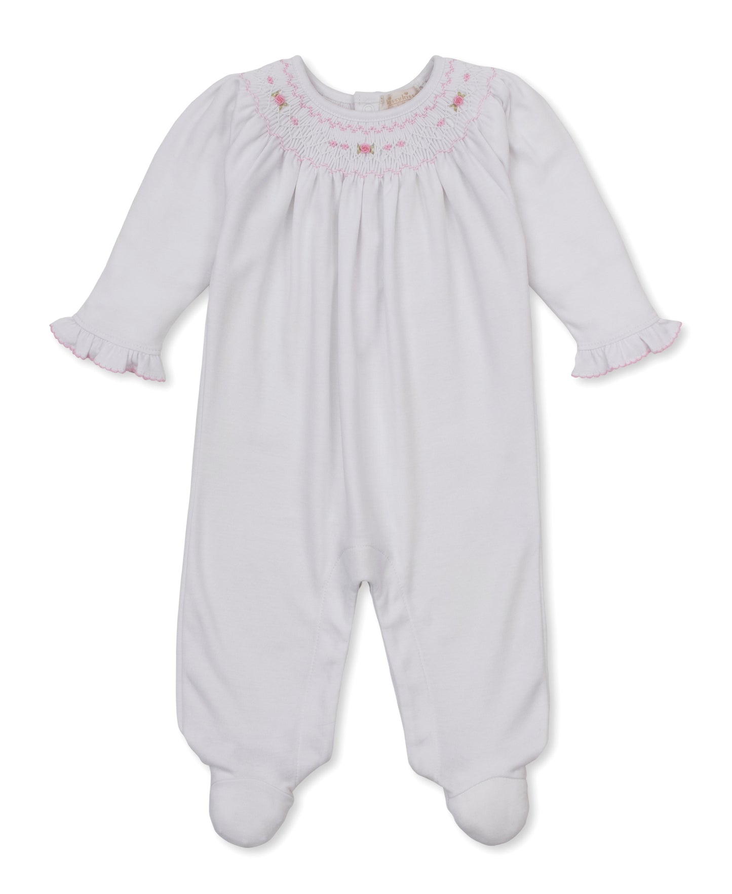 Fall Bishop Footie White & Pink