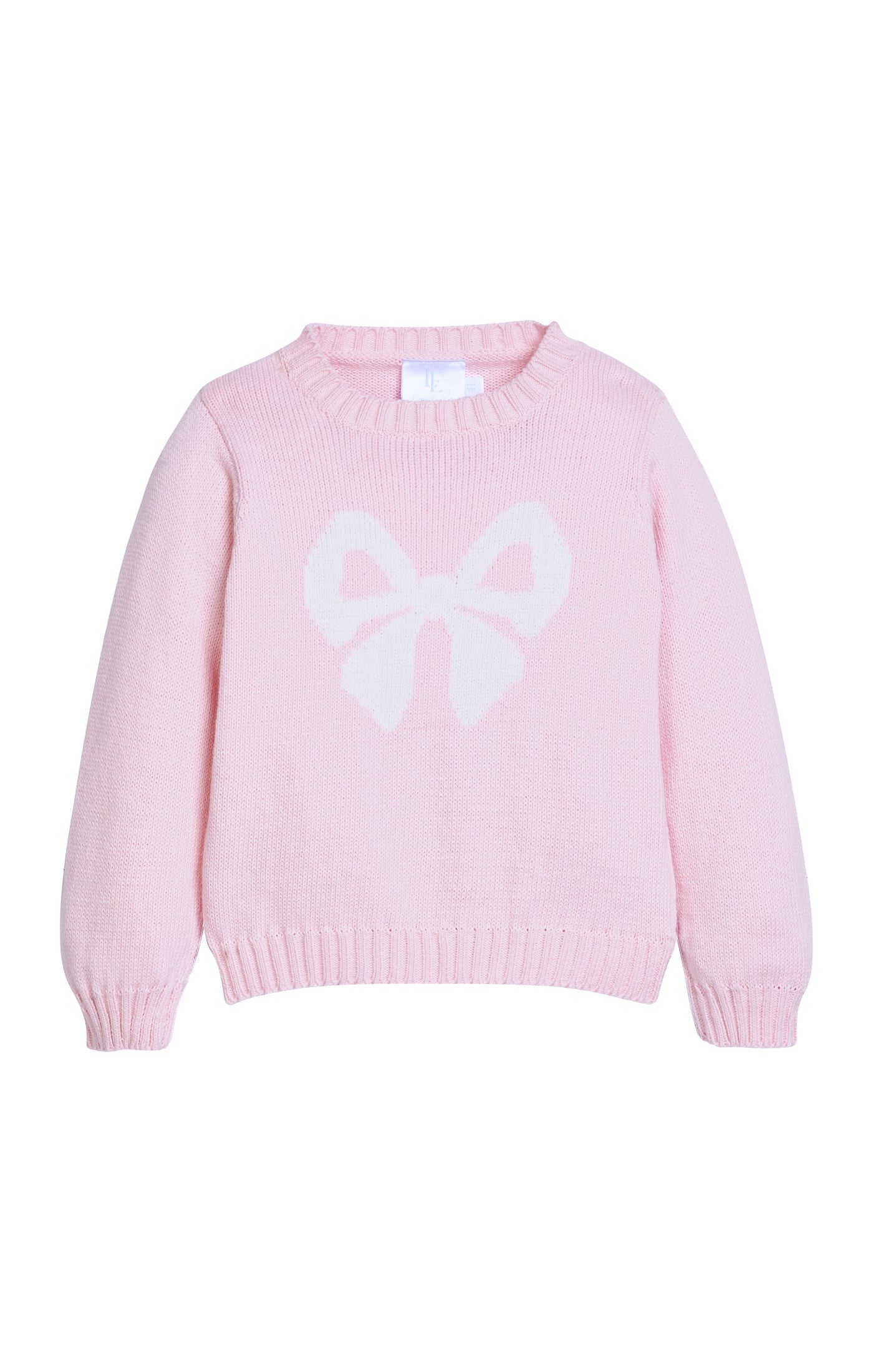 Intarsia Sweater Light Pink Bow