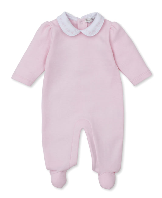Sweet Homecoming Jacquard Footie Pink