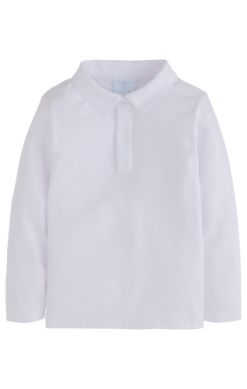 White Long Sleeve Polo