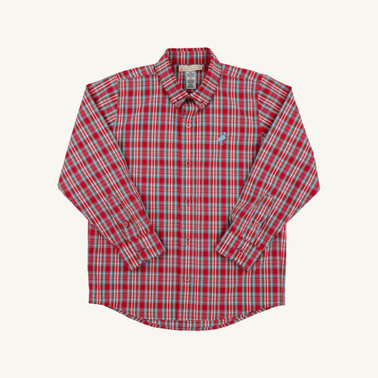 Dean's List Dress Shirt Woodspoint Plaid Barrington Blue