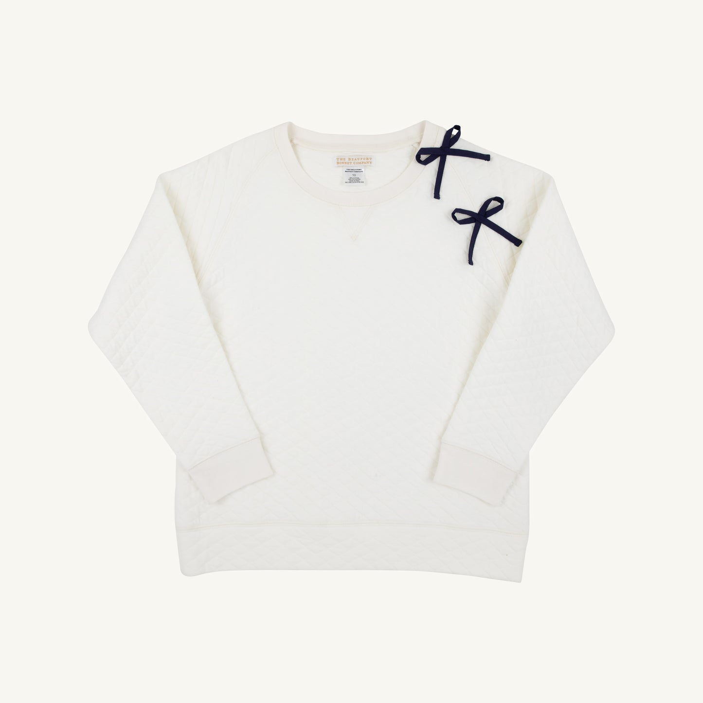 Cassidy Comfy Crewneck Quilted Palmetto Pearl Bows