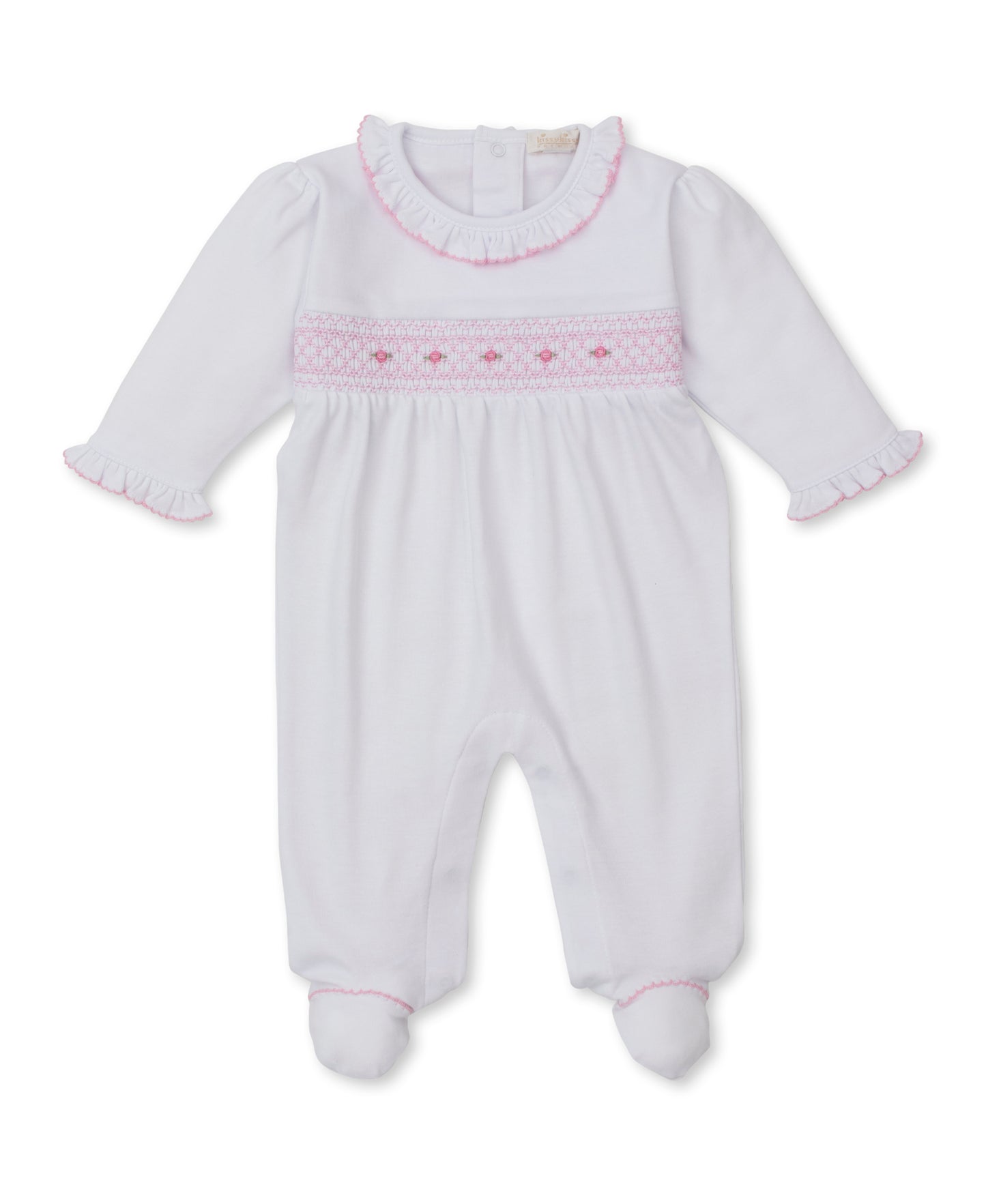 Footie with Hand Smk White/Pink