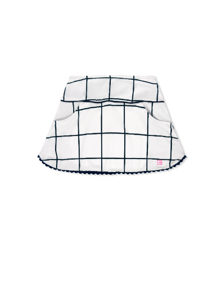 Teagan Tennis Skort Pure Coconut/Nantucket Navy Willington Windowpane
