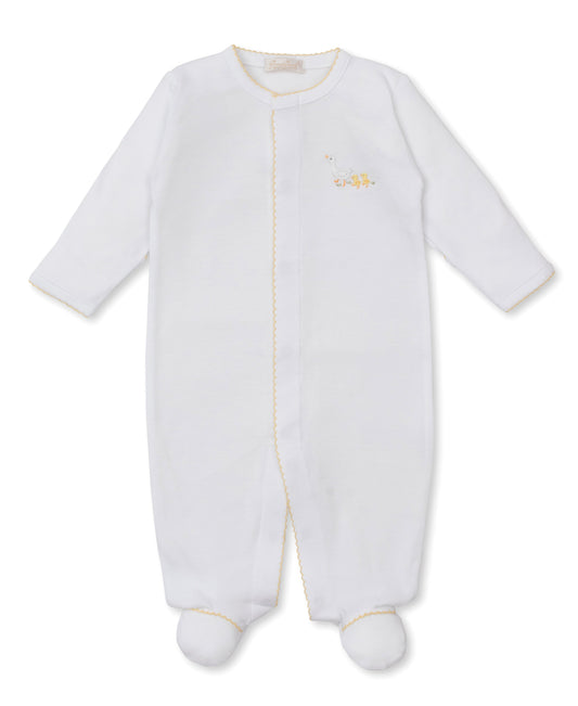 Premier Baby Duckling Footie with Hand Embroidery White/Yellow