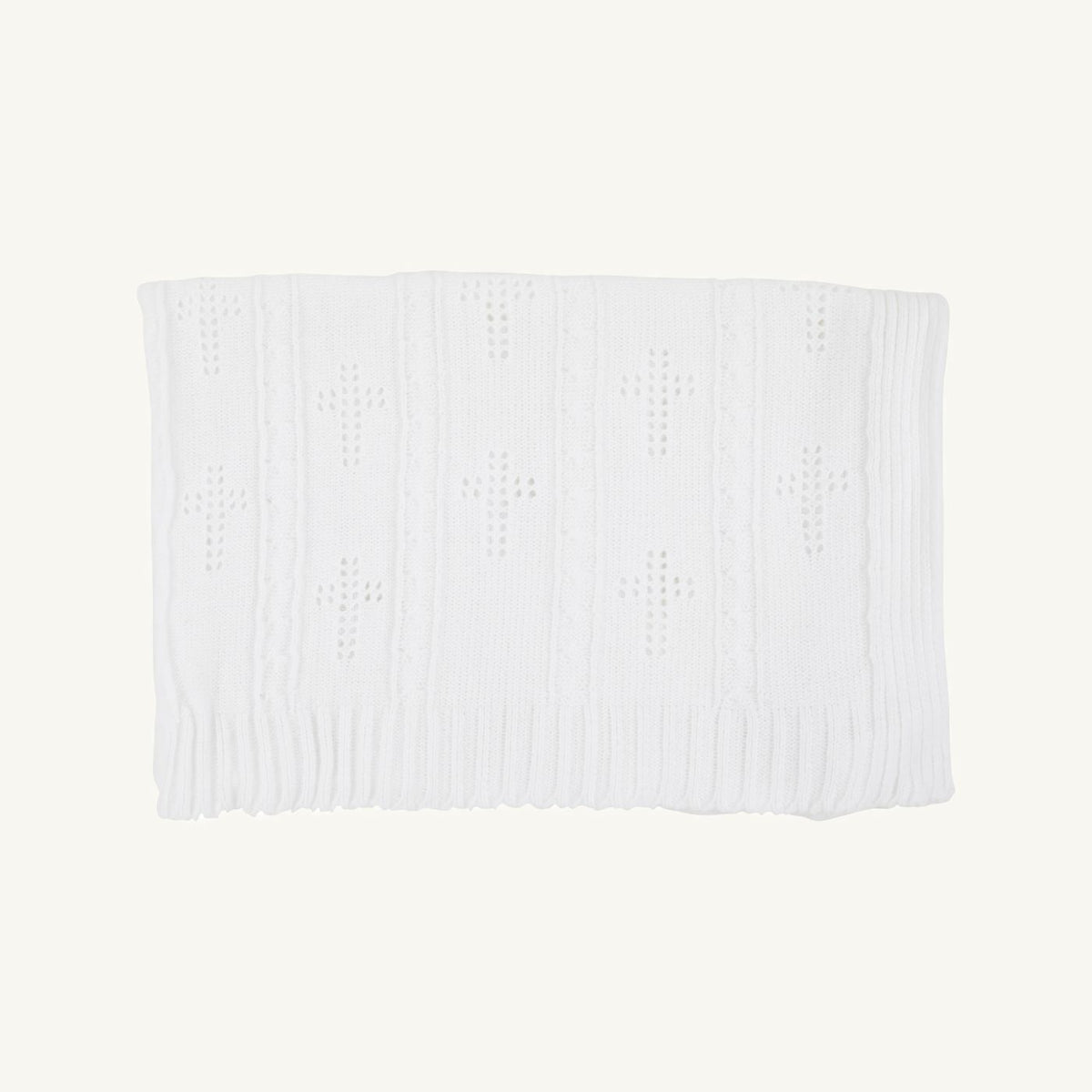 Bailey Baby Blanket Pointelle White