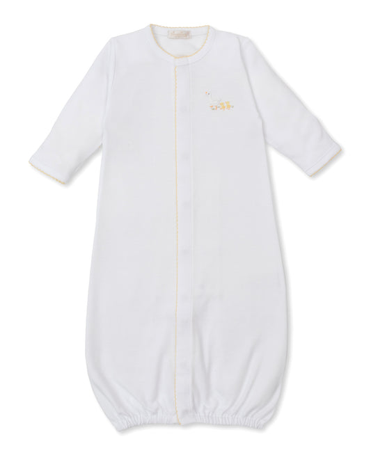Premier Baby Duckling Converter Gown with Hand Embroidery White/Yellow