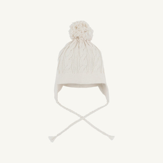 Parrish Pom Pom Cable Knit Hat Palmetto Pearl