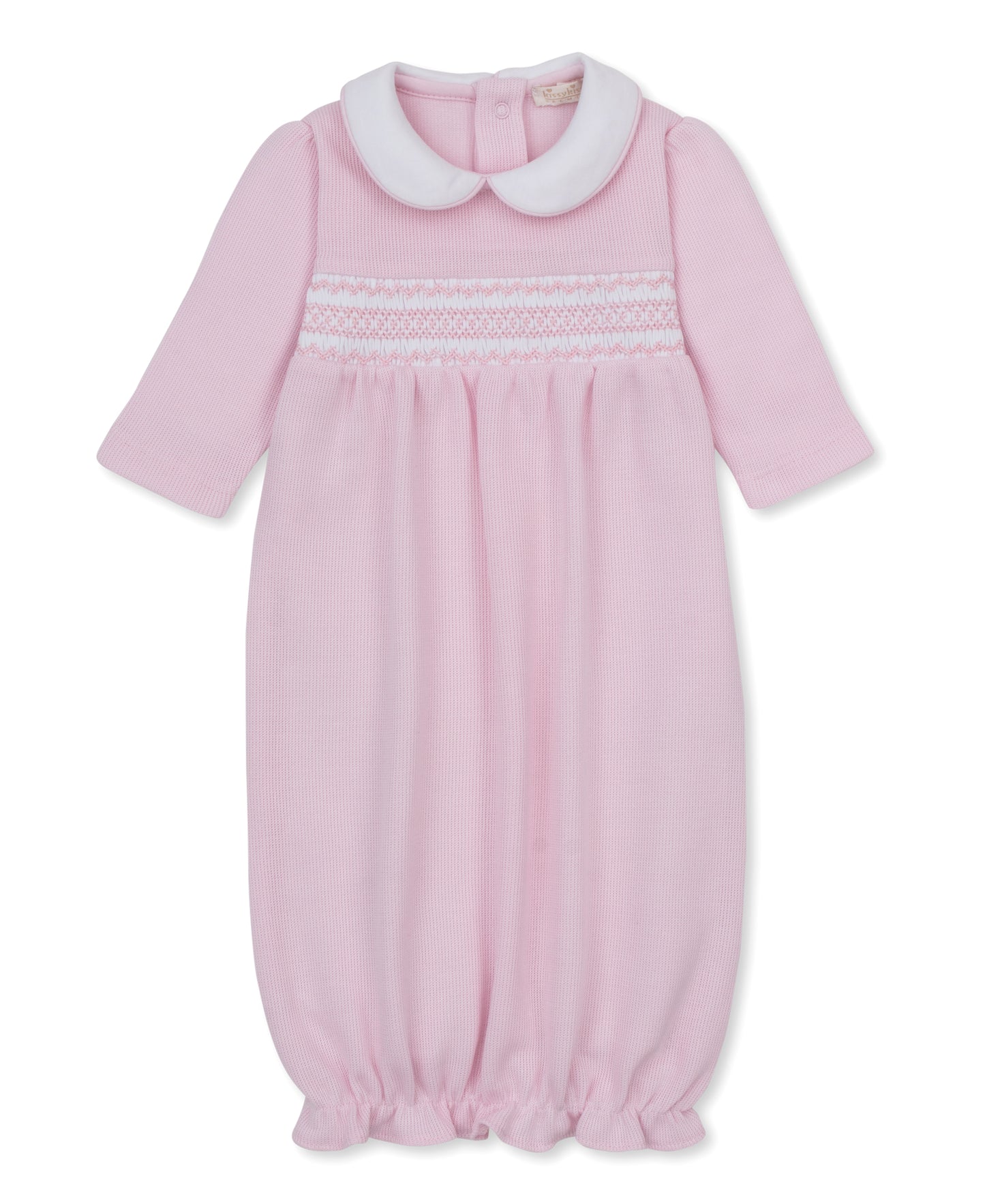 Punto Ingle Sack w/ Hand Smocking Pink