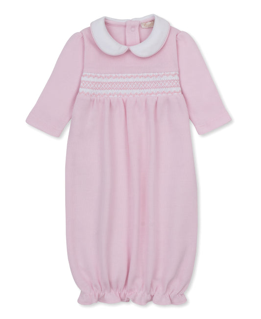 Punto Ingle Sack w/ Hand Smocking Pink