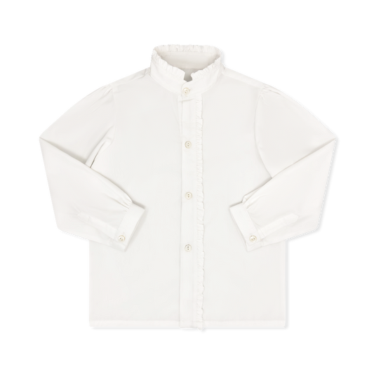 Polly Polo Long Sleeve Blessings White