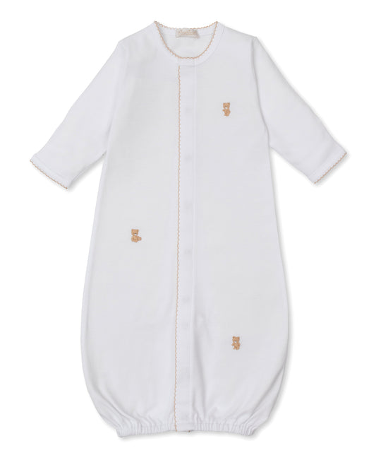 Teddy Bear Converter Gown with Hand Embroidery White/Ecru