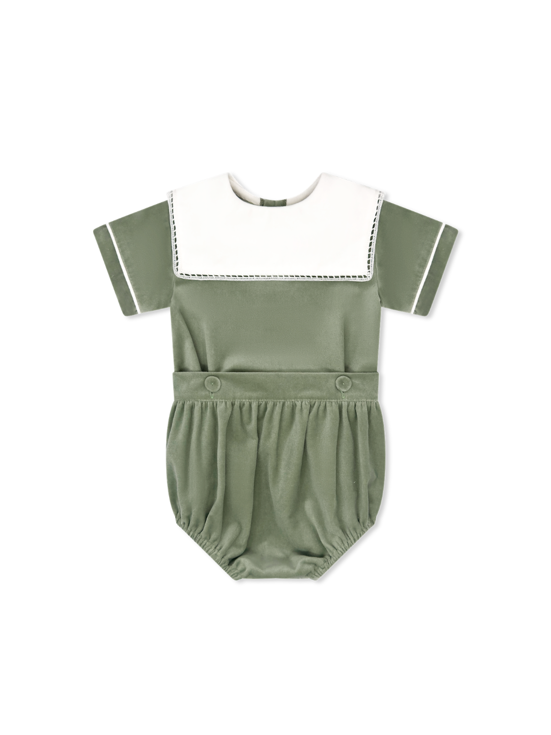 Christian Button On Leyland Green Velvet