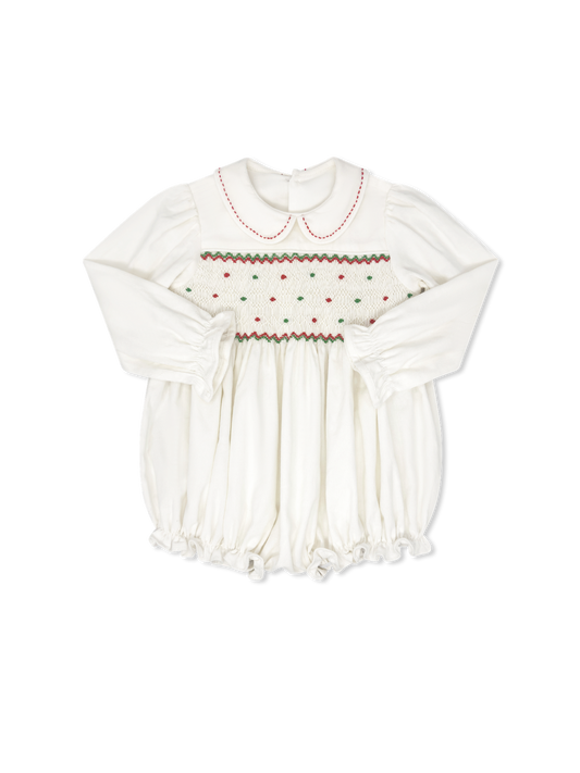 Clara Bubble Long Sleeve Dreamy White Corduroy/Garland Green
