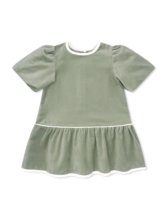 Harper Dress Leyland Green Velvet