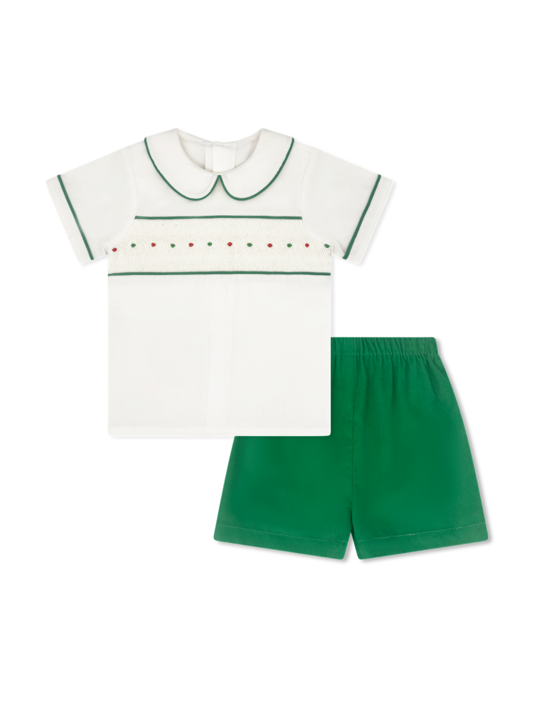 Liam Short Set Dreamy White Corduroy/Garland Green