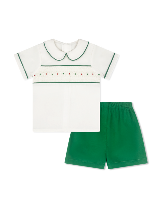 Liam Short Set Dreamy White Corduroy/Garland Green