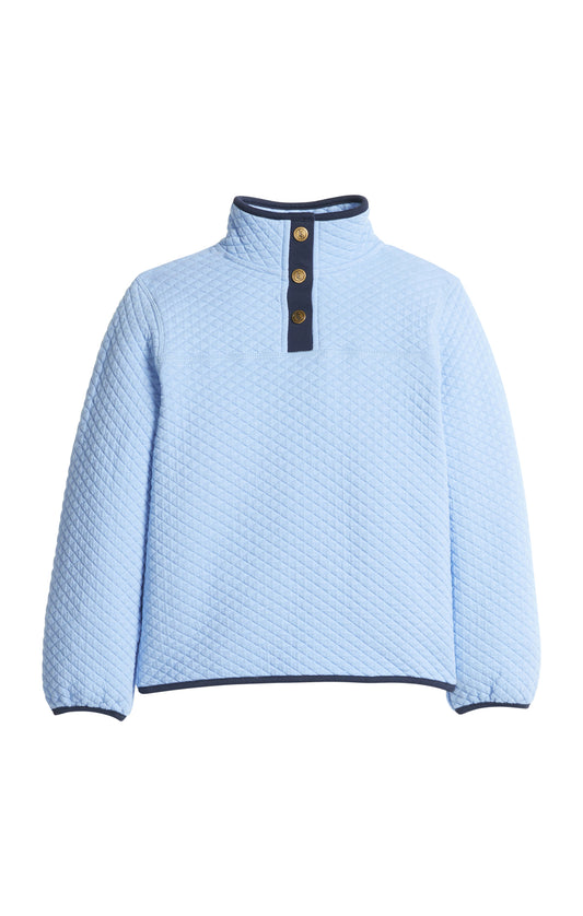 Classic Quilted Pullover Light Blue/Navy