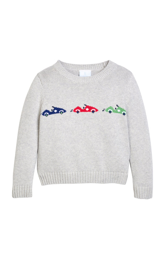 Intarsia Sweater Race Cars