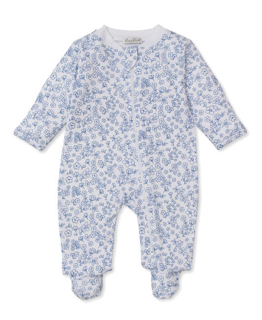 PJ's Fall Flowers Navy Footie with Zipper