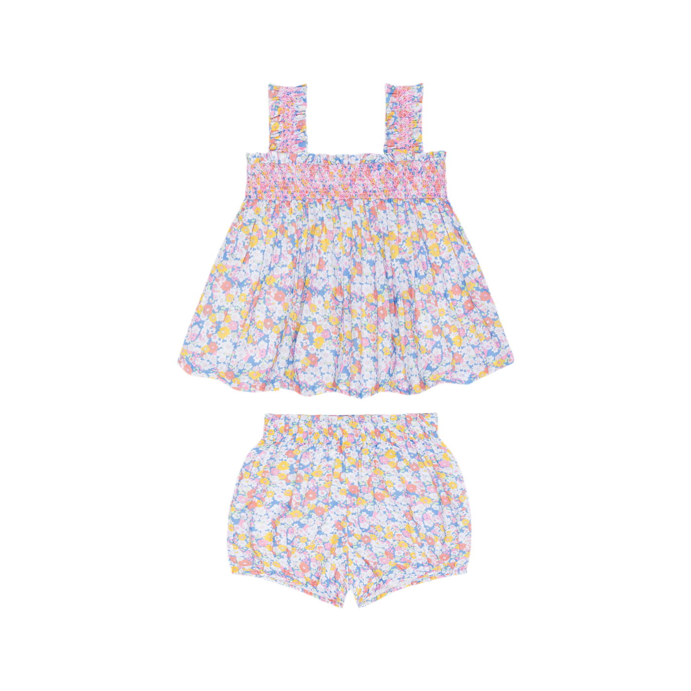 Baby Girls Jasmine Blossom Smocked Top And Bloomer Set