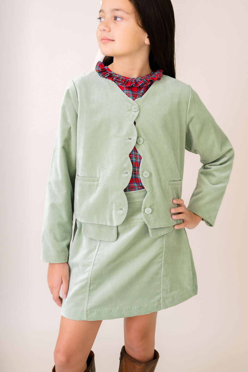Jordyn Jacket Leyland Green Velvet