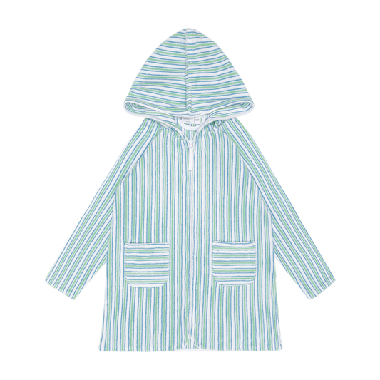 Unisex Tamarin Stripe French Terry Hooded Zipper Coverup