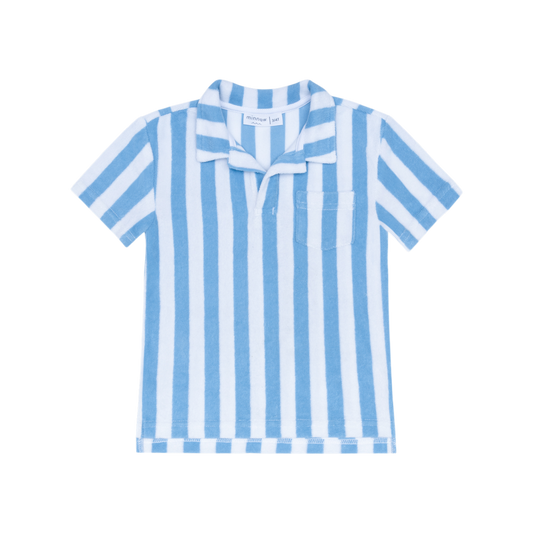 Boys Bay Stripe French Terry Polo