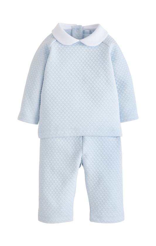 Quilted Pant Set Light Blue