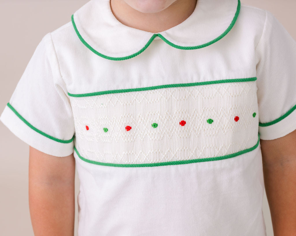 Liam Short Set Dreamy White Corduroy/Garland Green