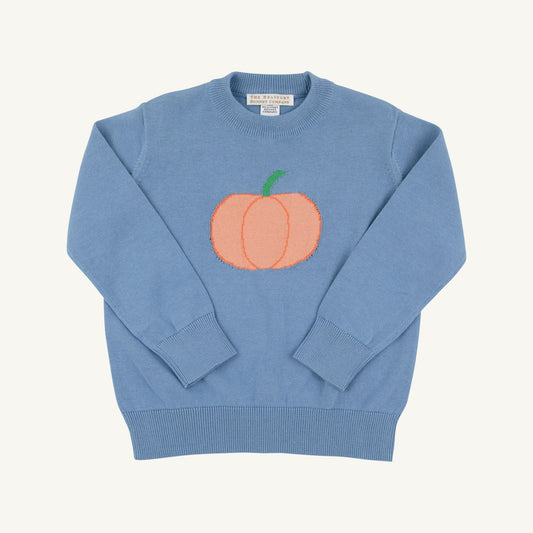 Isaac's Intarsia Sweater Barrington Blue Pumpkin