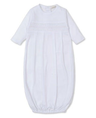 Hand Smocked Charmed White Sack Gown