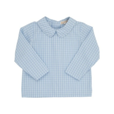 Peter Pan Collar Shirt Woven Yarn LS Get In Line